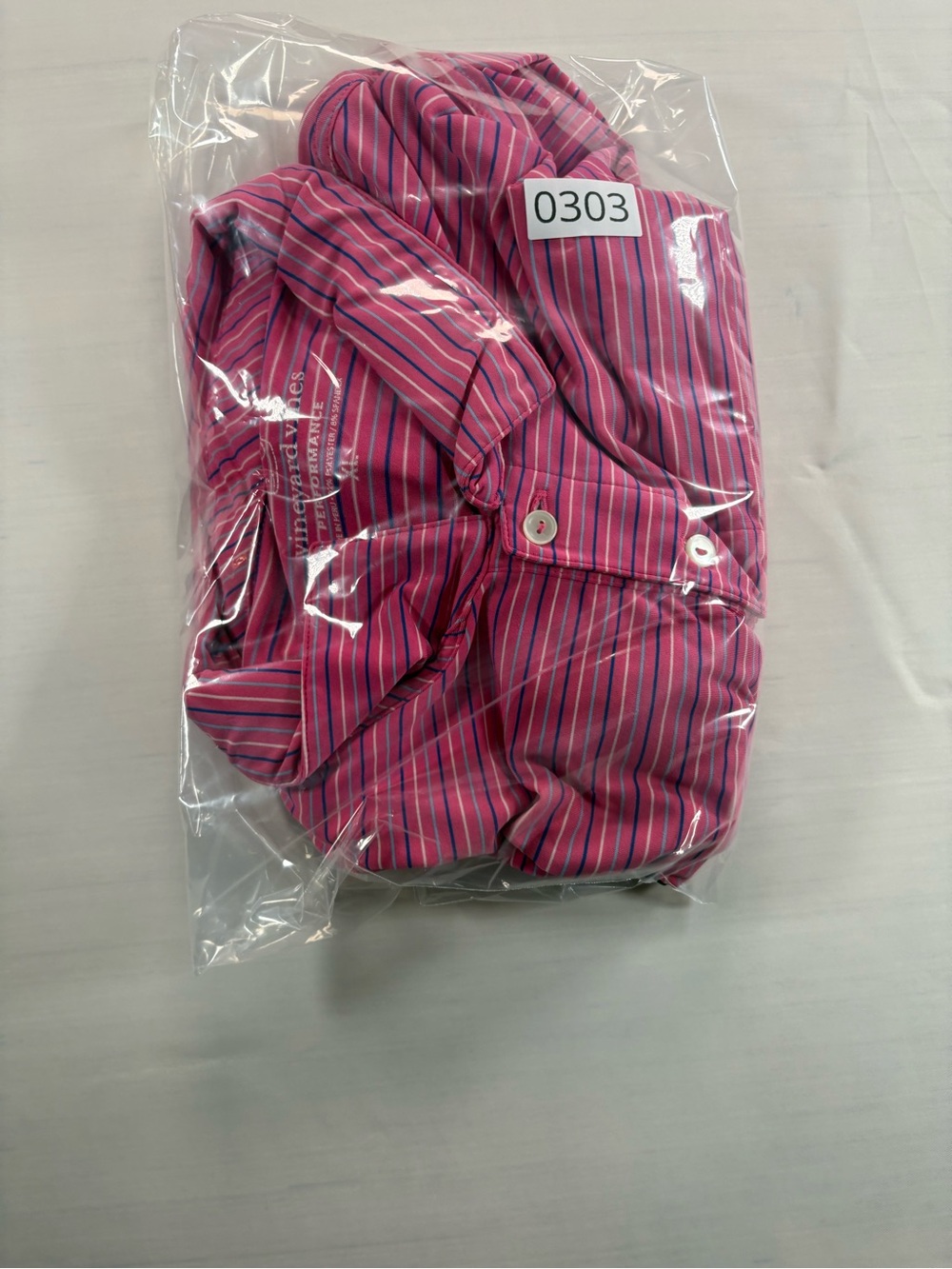 Vineyard Vines Performance Polo Shirt Mens XL Pink Blue Stripe Short Sleeve - Picture 7 of 7